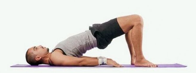 The man performs the exercise