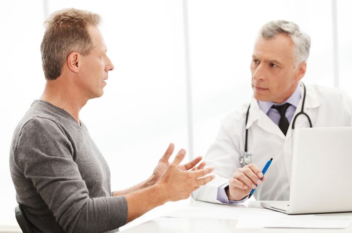 A man with chronic prostatitis at a doctor's appointment.